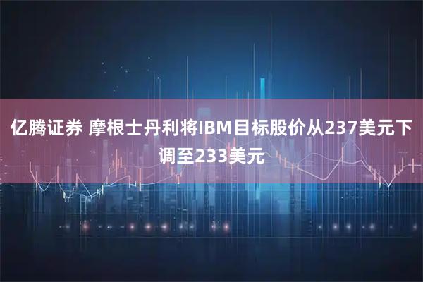 亿腾证券 摩根士丹利将IBM目标股价从237美元下调至233美元